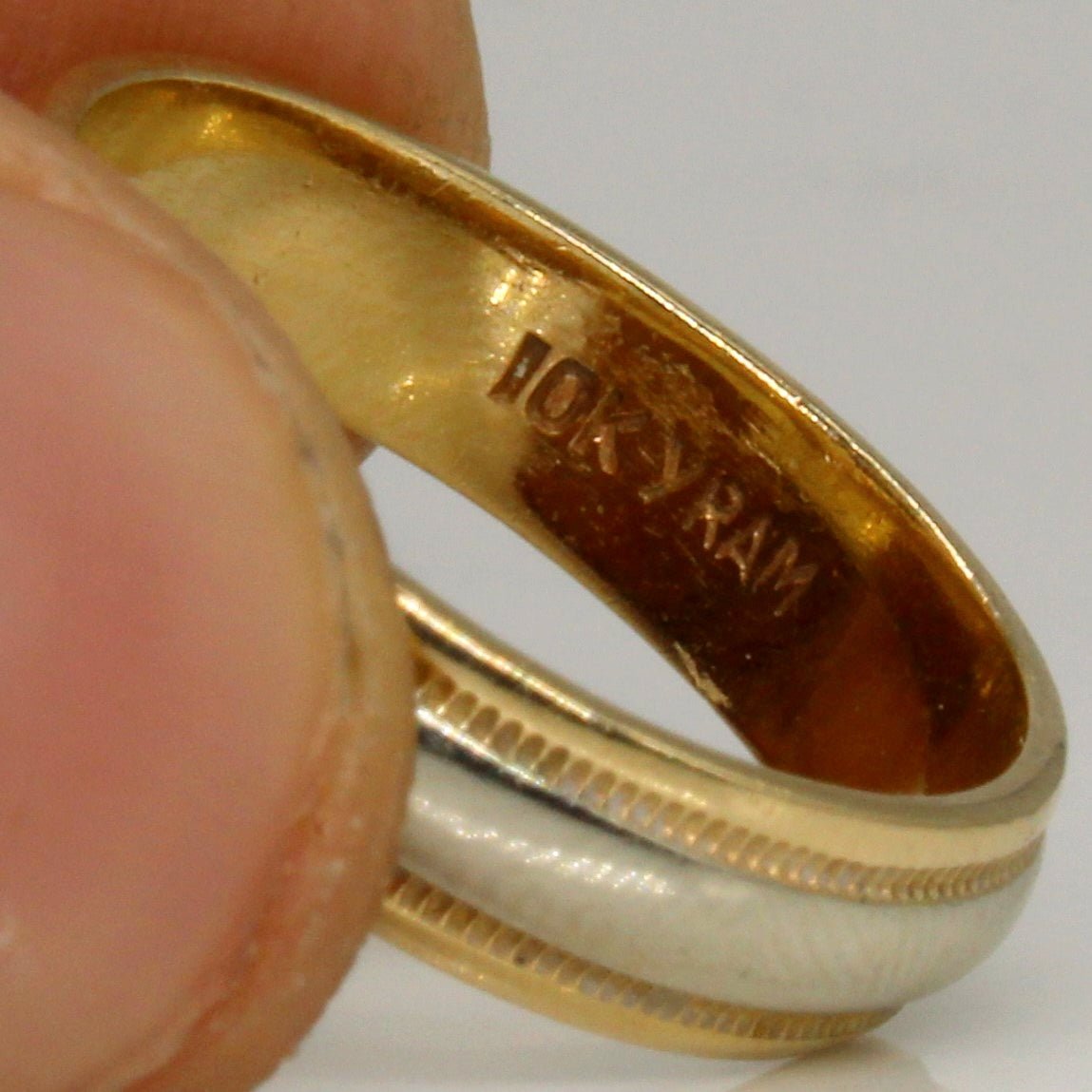 10k Two Tone Gold Band | SZ 6.25 | - 100 Ways