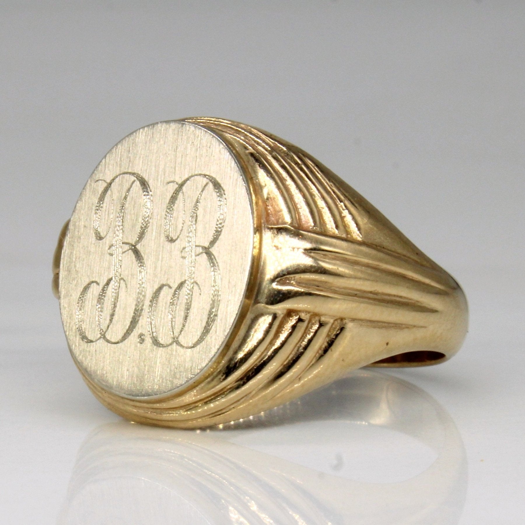 10k Two Tone Gold 'B.B' Initial Ring | SZ 10.5 | - 100 Ways