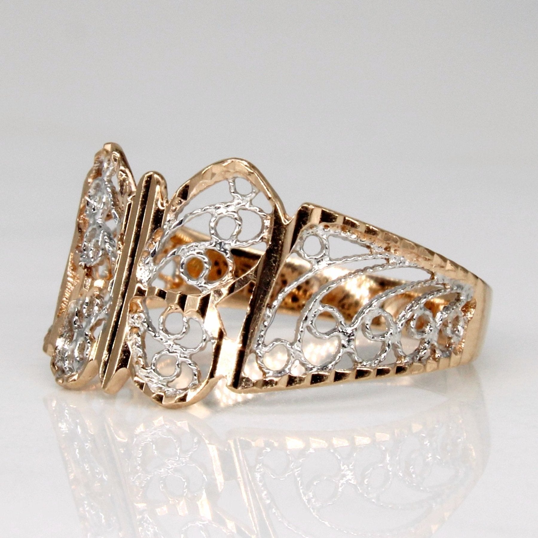 10k Two Tone Gold Butterfly Ring | SZ 6.25 | - 100 Ways
