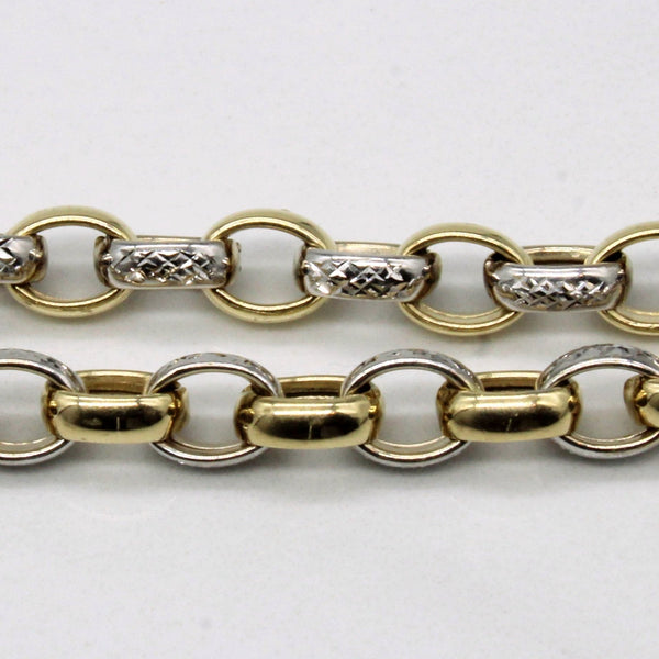 10k Two Tone Gold Circle Link Bracelet | 7.5