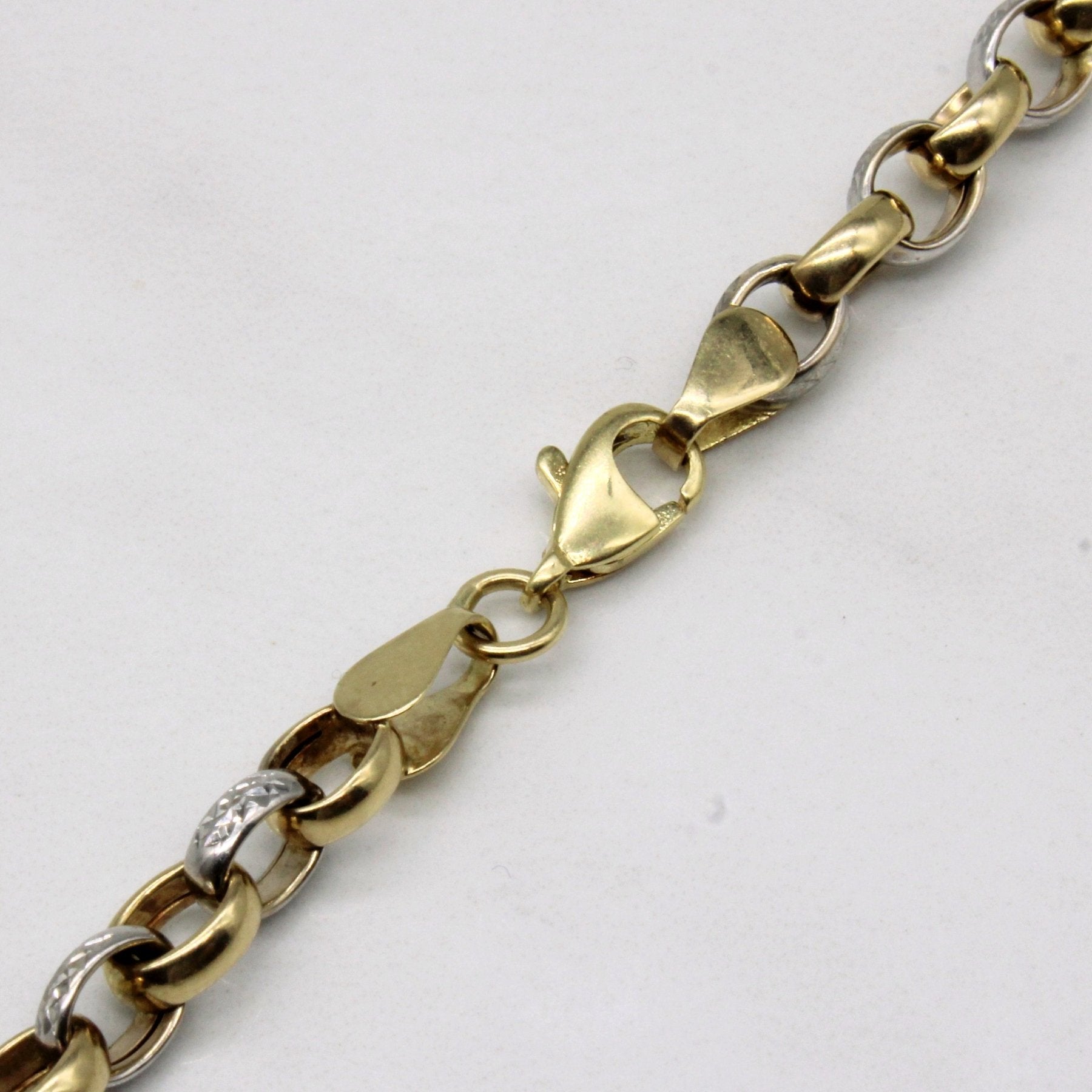 10k Two Tone Gold Circle Link Chain | 21" | - 100 Ways