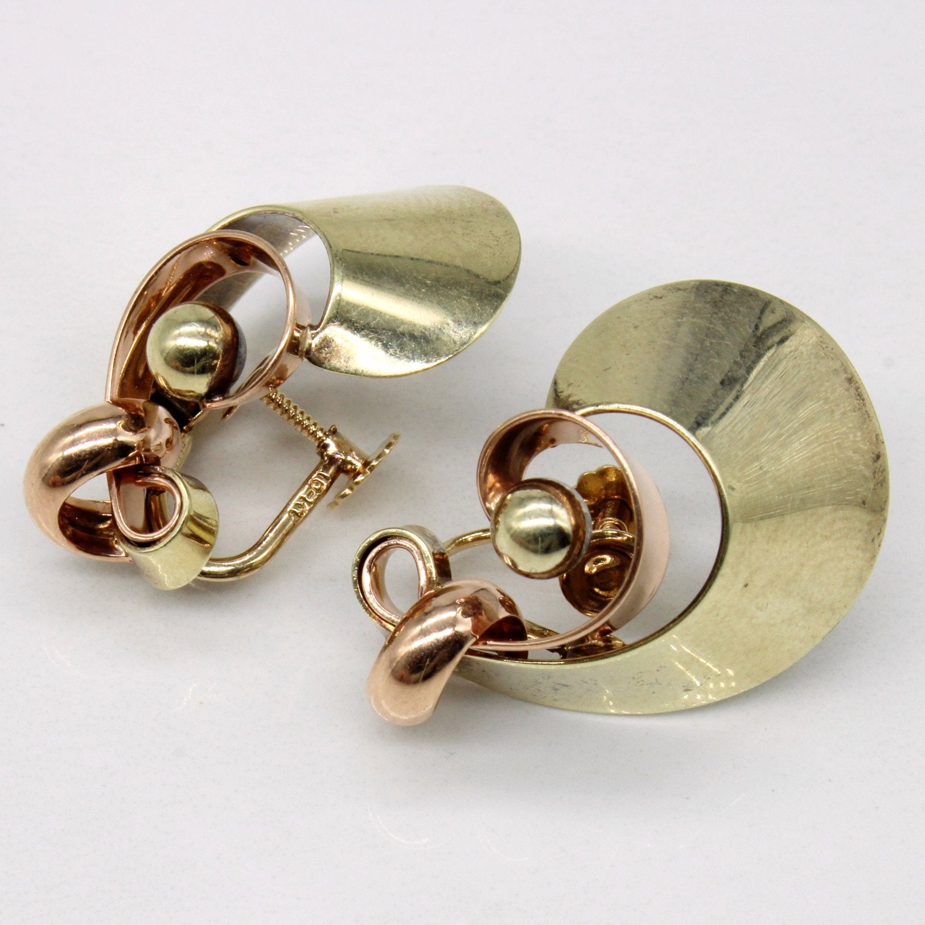 10k Two Tone Gold Clip On Earrings - 100 Ways
