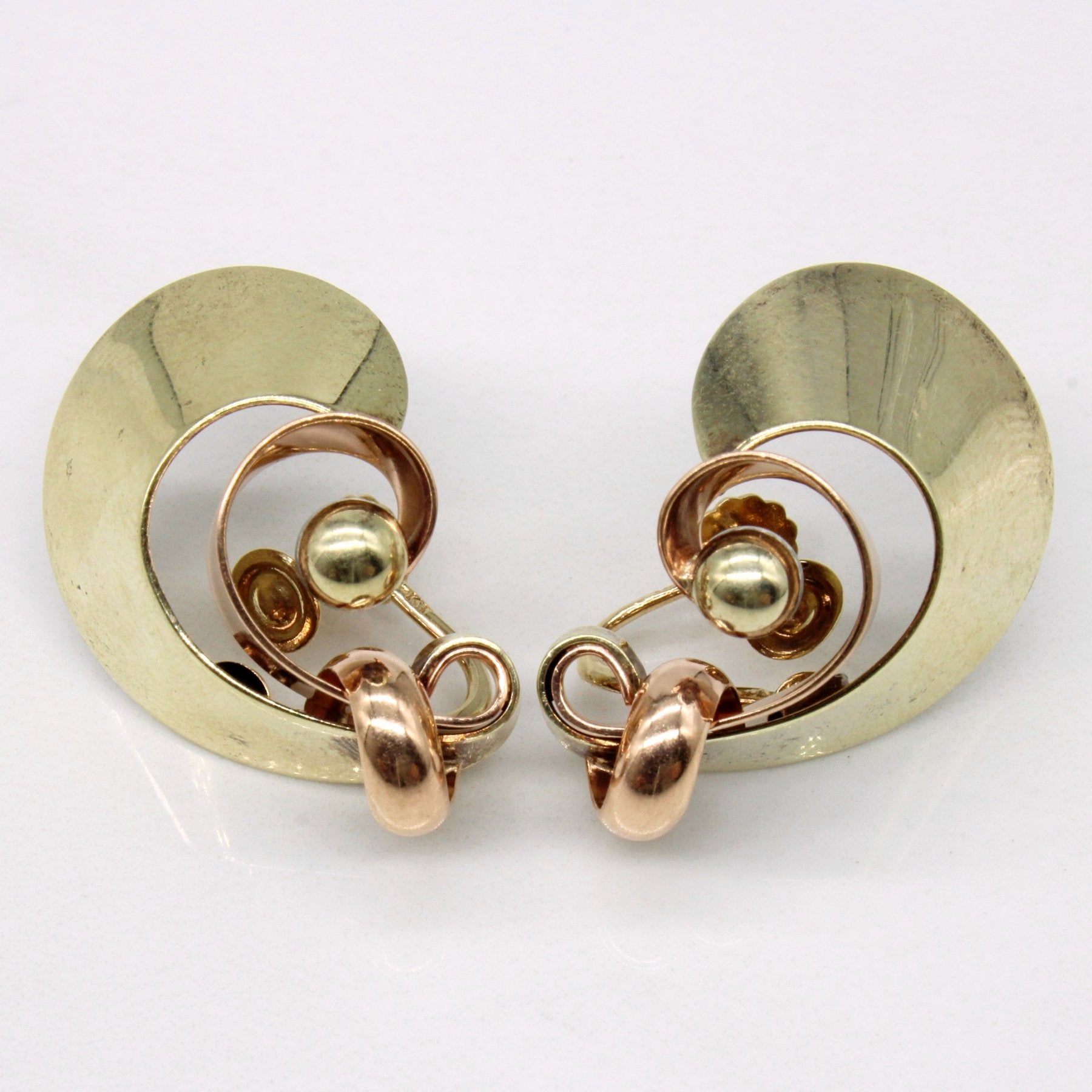 10k Two Tone Gold Clip On Earrings - 100 Ways