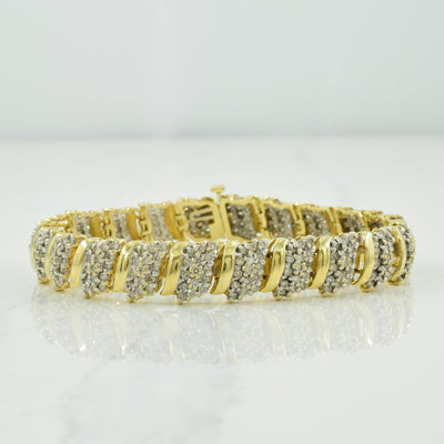 10k Two Tone Gold Diamond Bracelet | 4.85ctw | 7