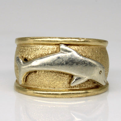 10k Two Tone Gold Dolphin Ring | SZ 4.25 |