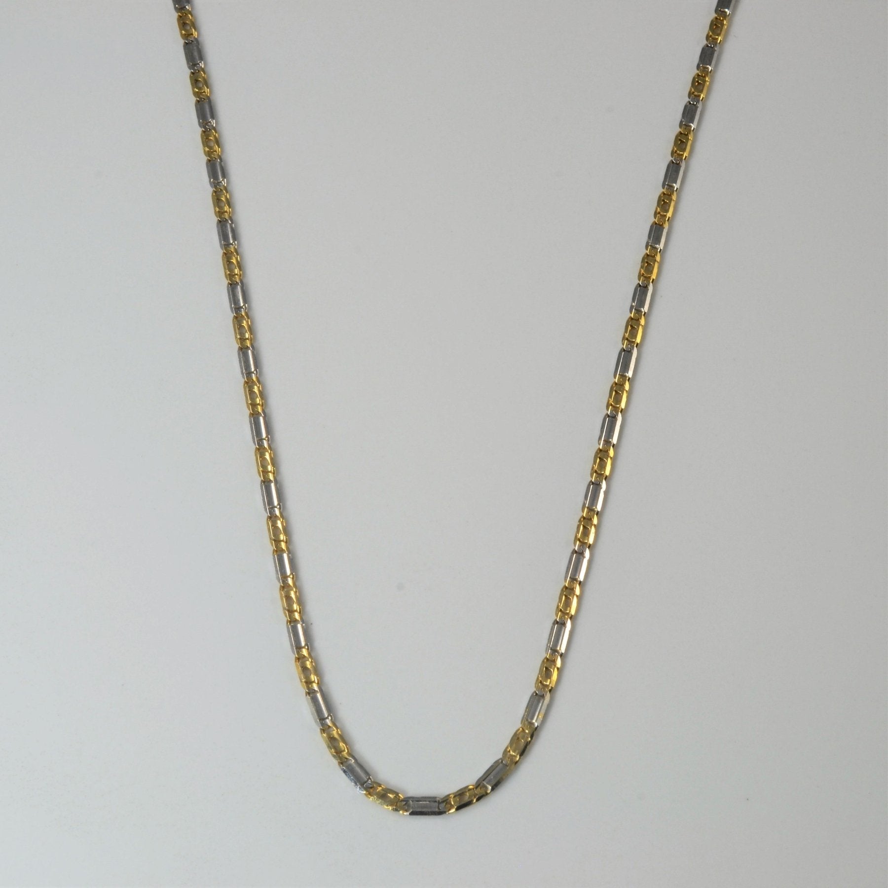 10k Two Tone Gold Figaro Link Chain | 17"| - 100 Ways