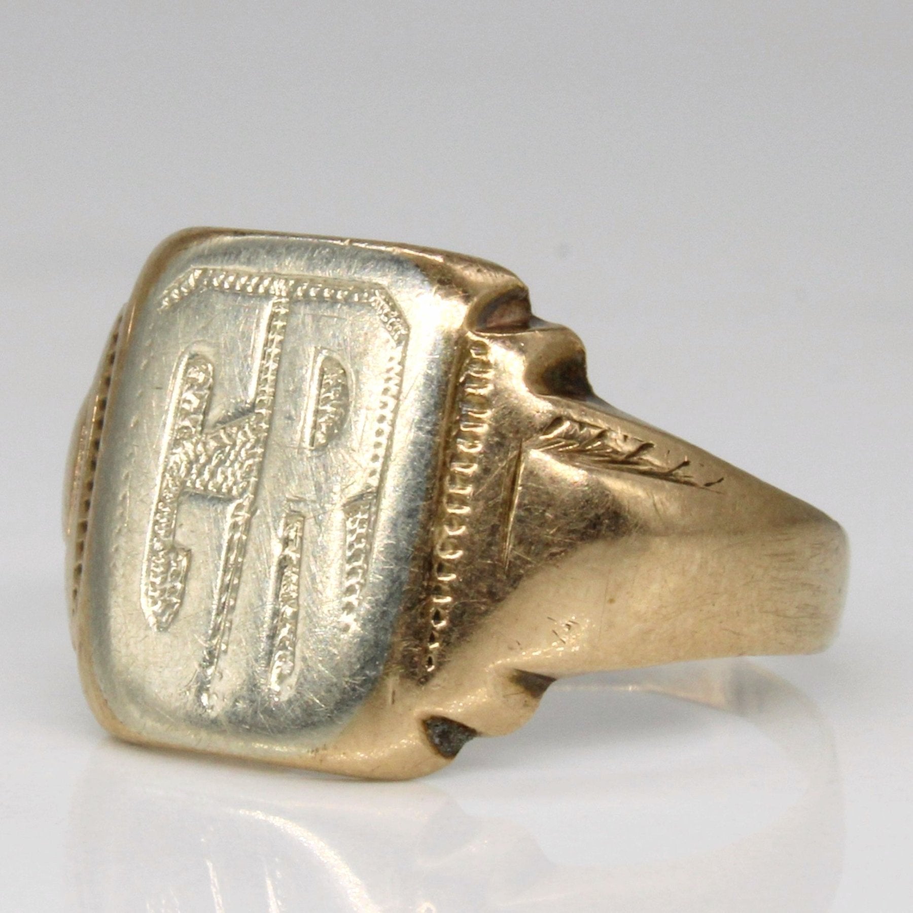 10k Two Tone Gold 'G.R.' Initial Ring | SZ 8.25 | - 100 Ways