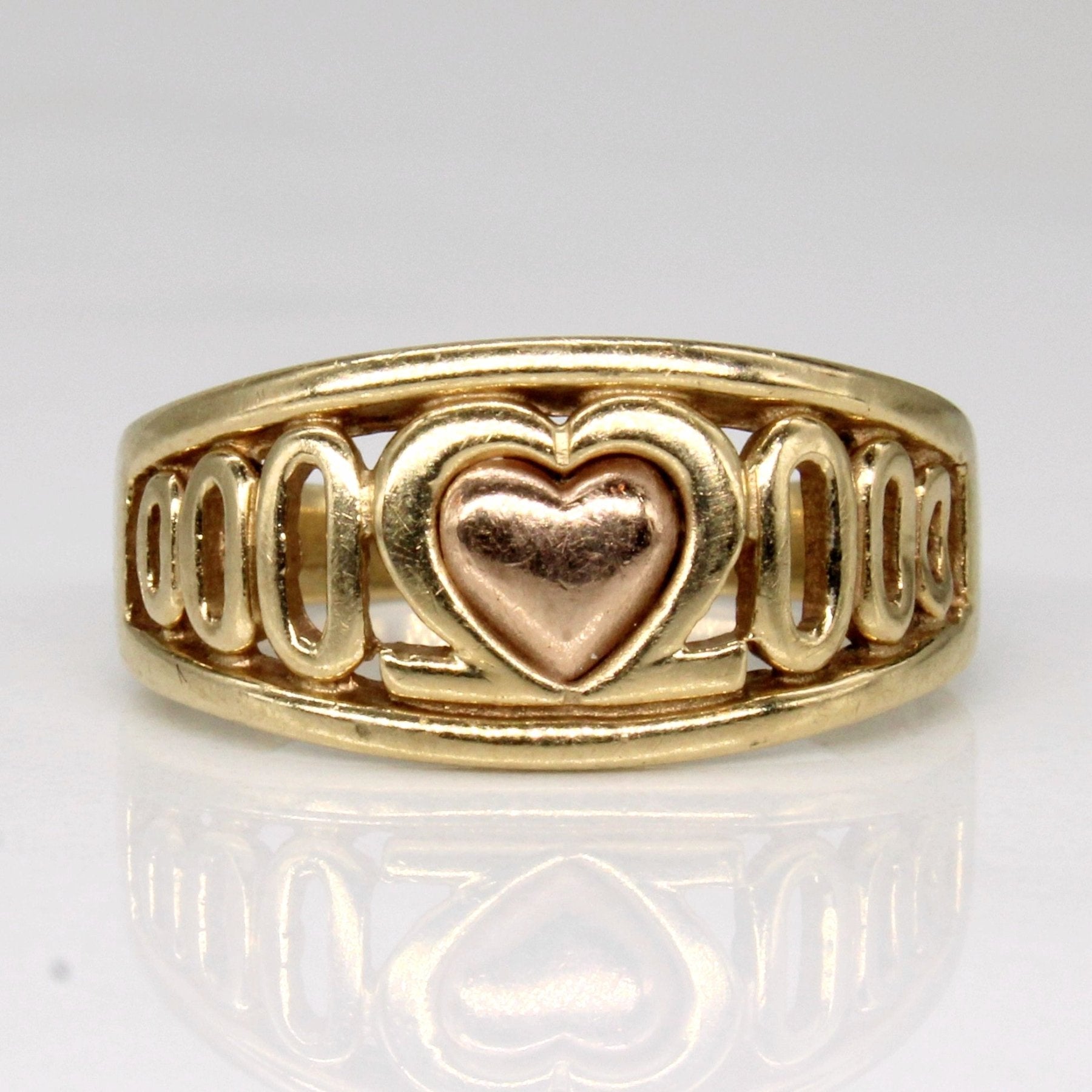 10k Two Tone Gold Heart Ring | SZ 5 | - 100 Ways