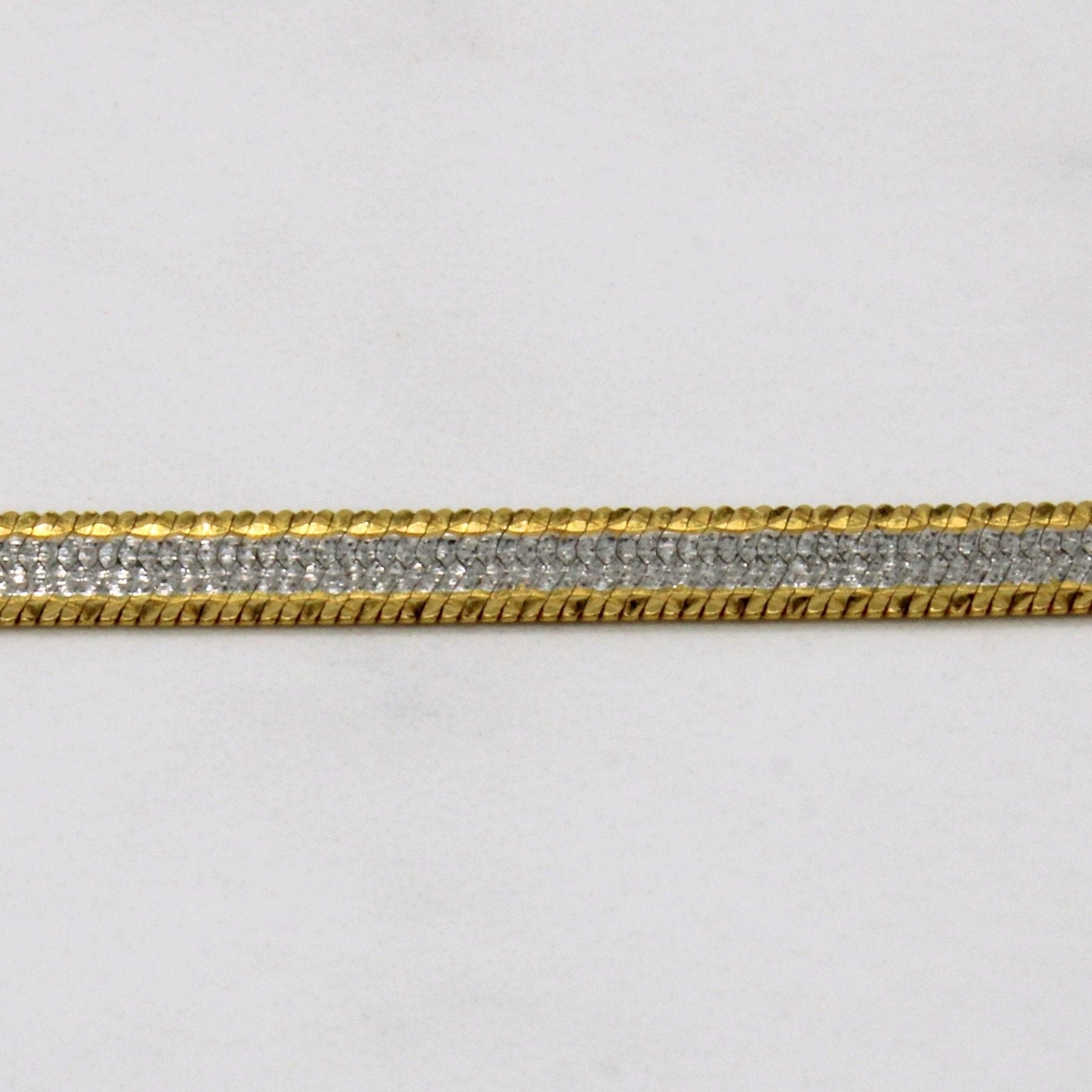 10k Two Tone Gold Herringbone Chain | 18" | - 100 Ways