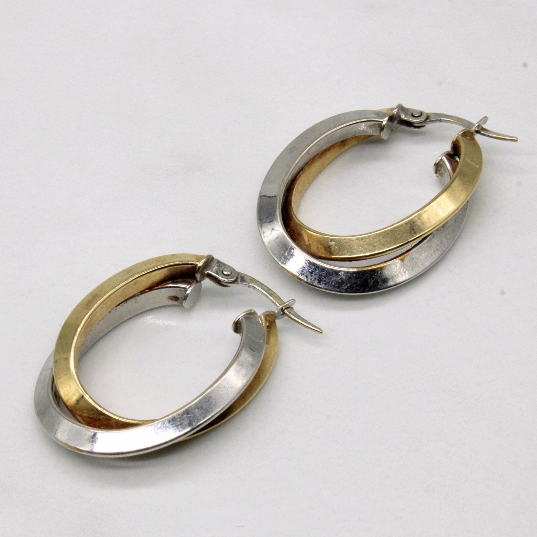 10k Two Tone Gold Hoop Earrings - 100 Ways