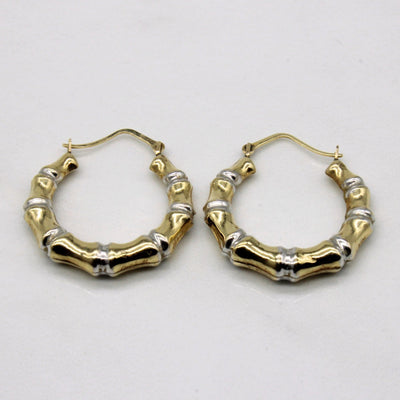 10k Two Tone Gold Hoop Earrings
