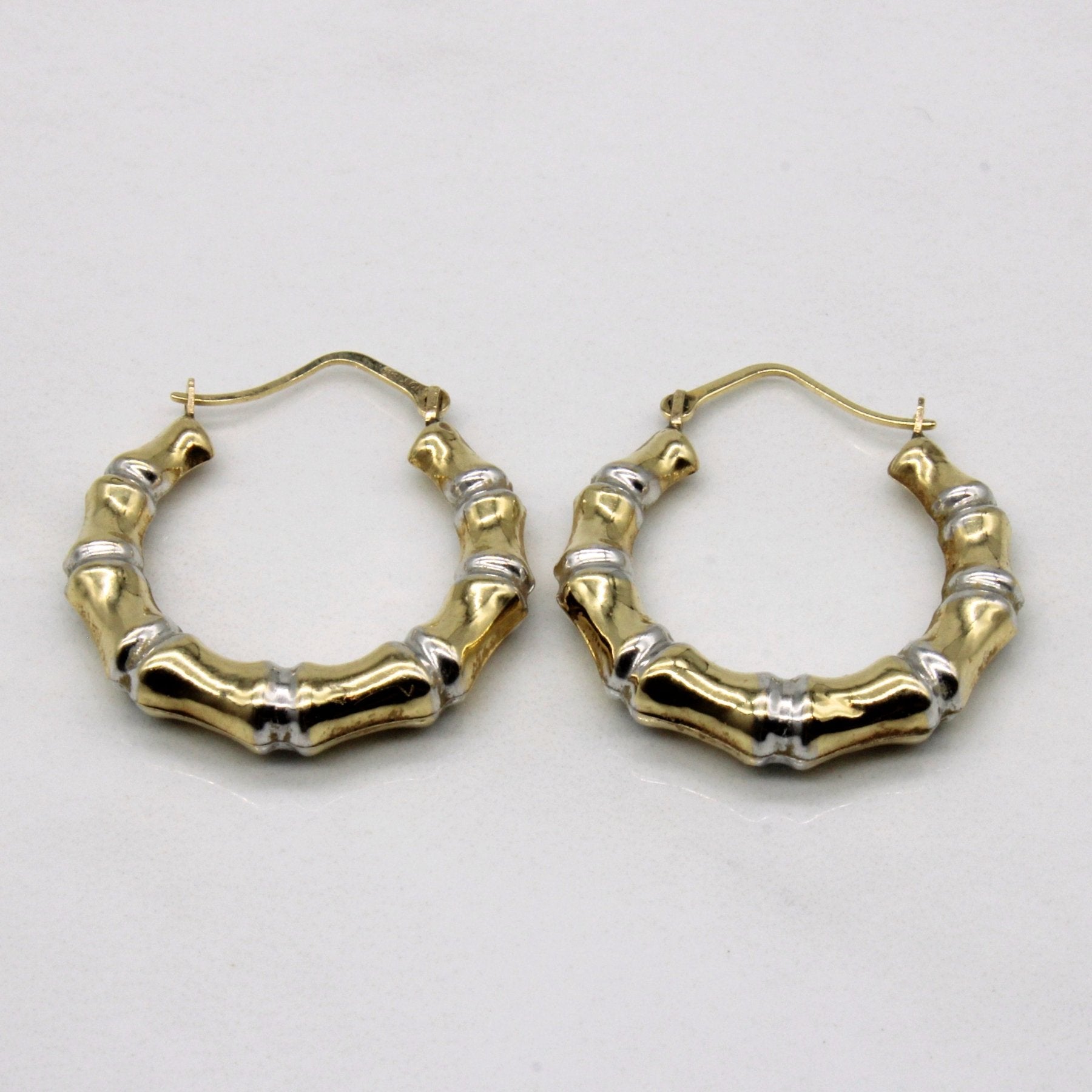 10k Two Tone Gold Hoop Earrings - 100 Ways