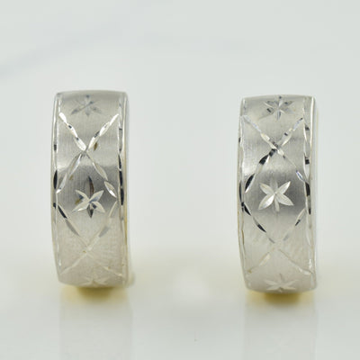 10k Two Tone Gold Huggie Earrings |