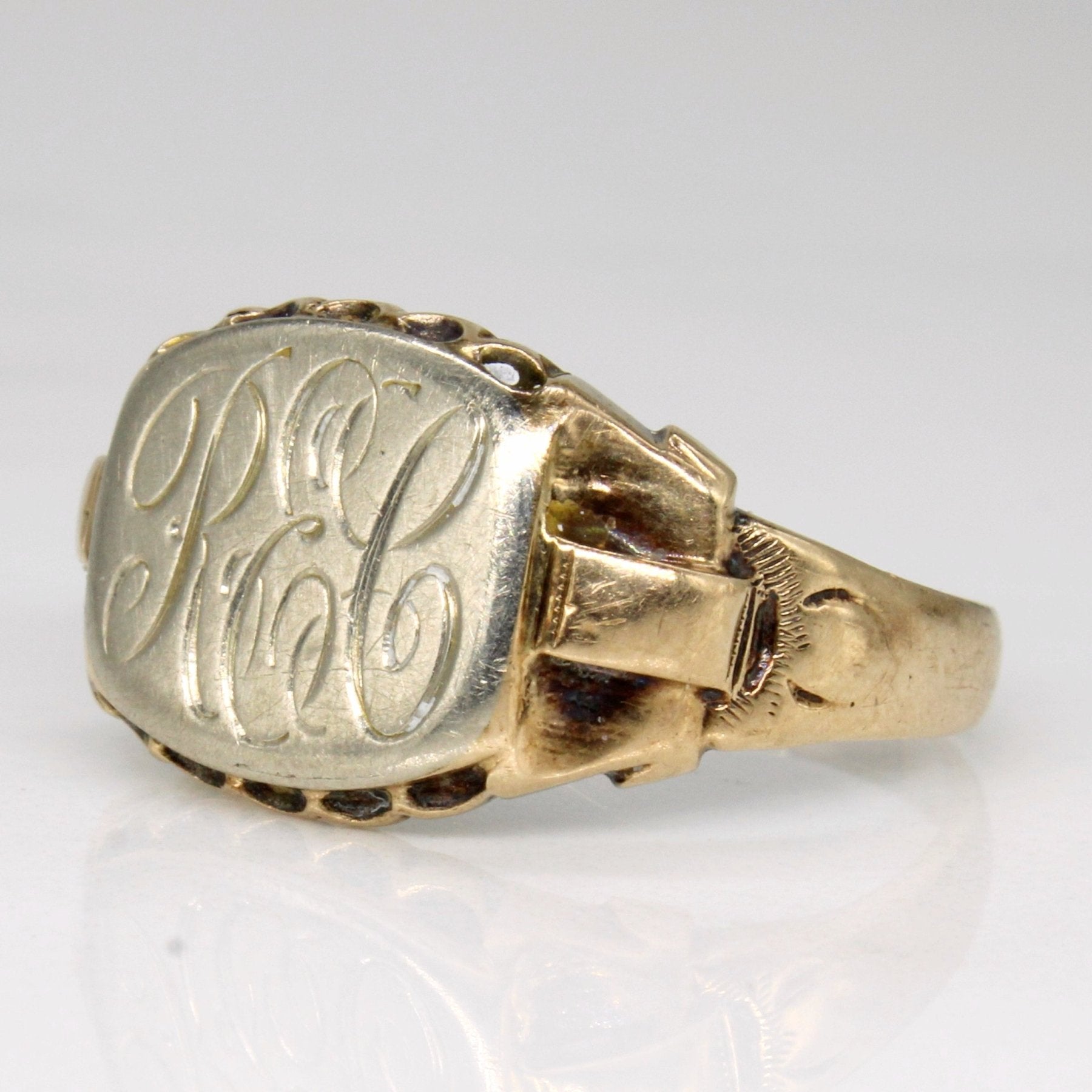 10k Two Tone Gold Initial Ring | SZ 8.75 | - 100 Ways