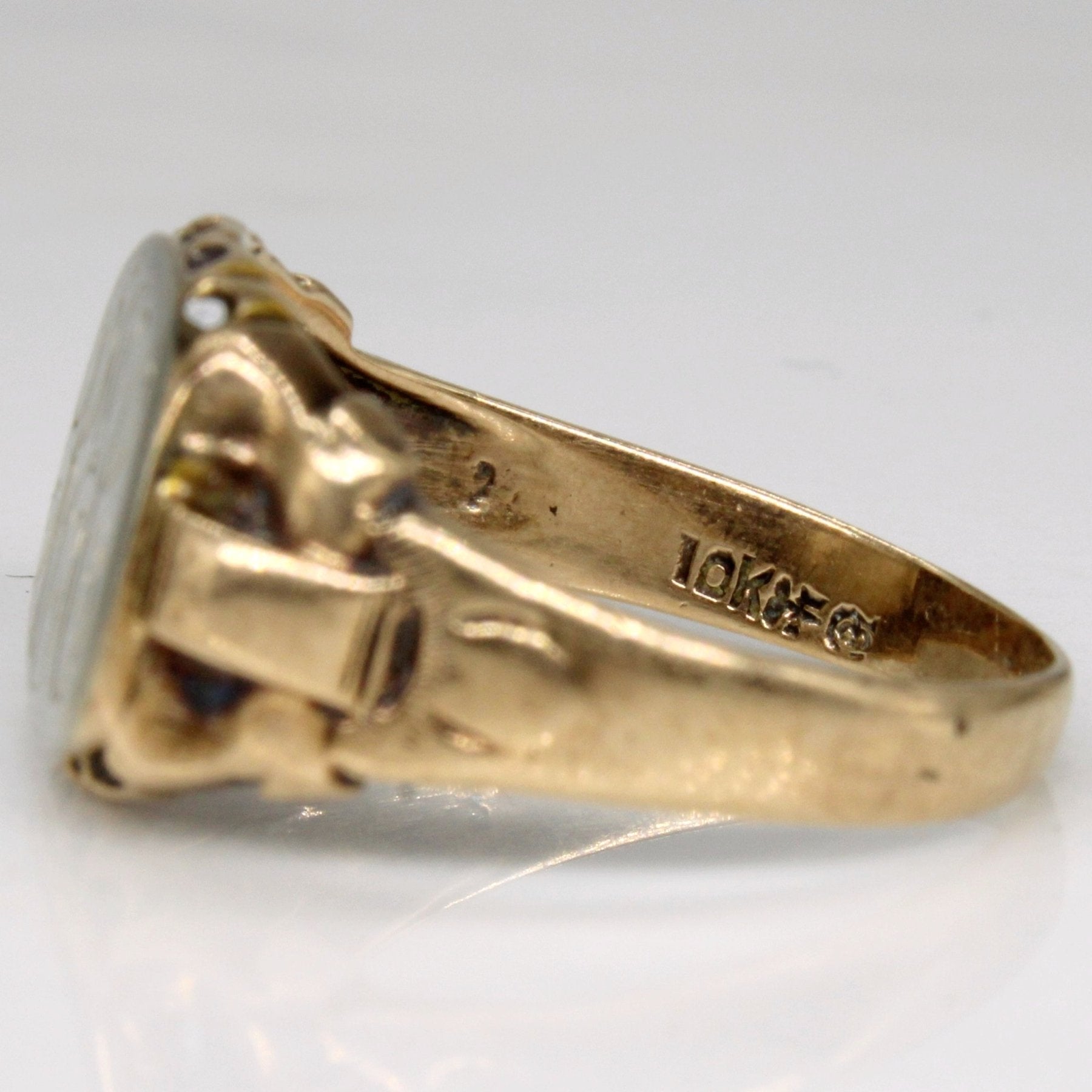 10k Two Tone Gold Initial Ring | SZ 8.75 | - 100 Ways