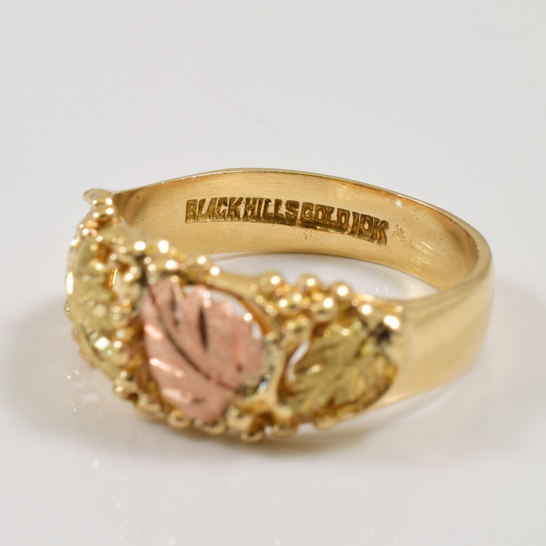 10k Two Tone Gold Leaf Ring | SZ 8 | - 100 Ways