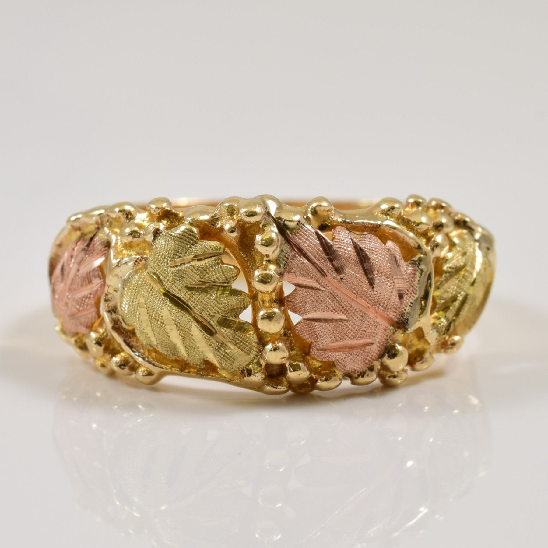 10k Two Tone Gold Leaf Ring | SZ 8 | - 100 Ways