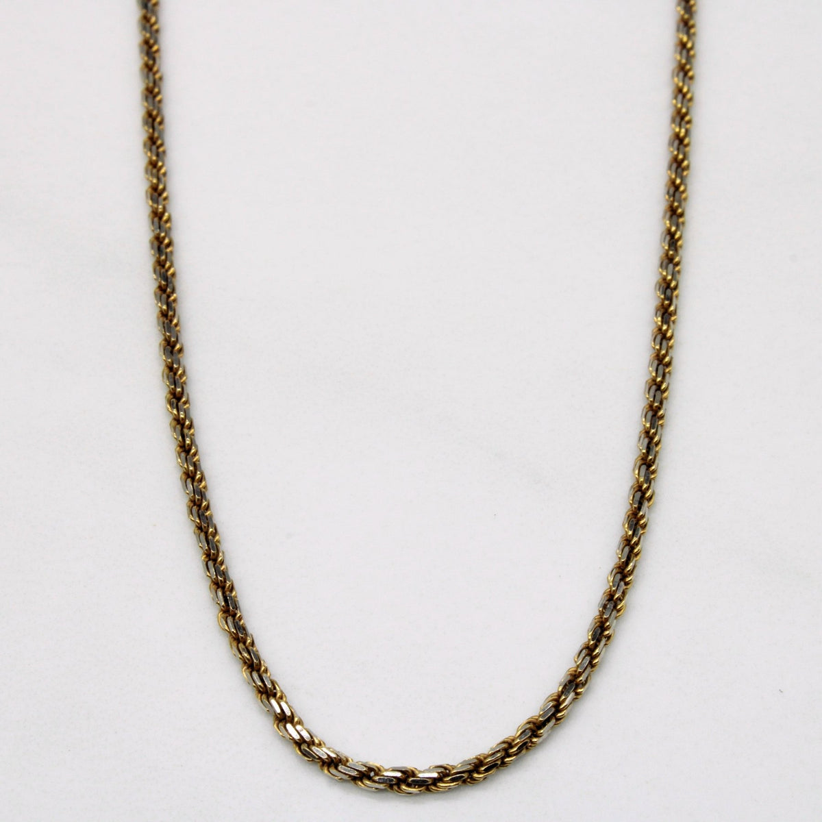 10k Two Tone Gold Rope Chain 16