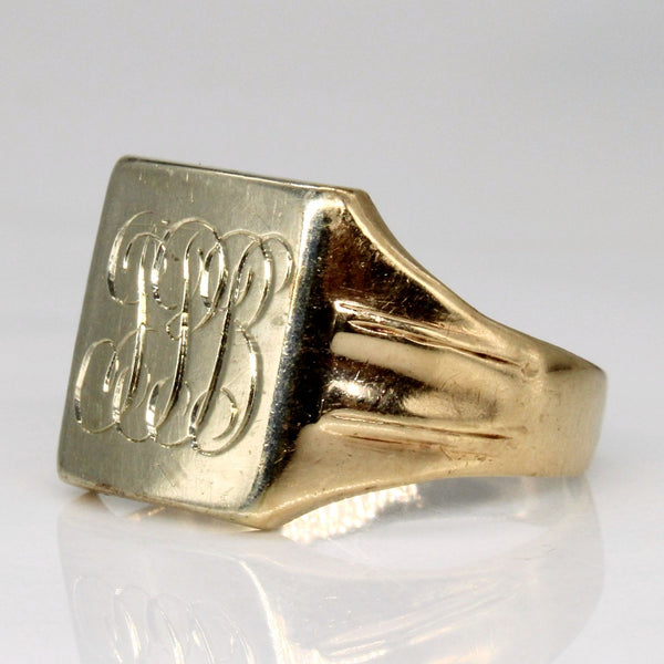 10k Two Tone Gold Signet Ring | SZ 6.5 |