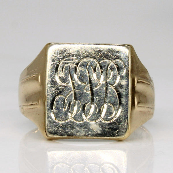 10k Two Tone Gold Signet Ring | SZ 6.5 |