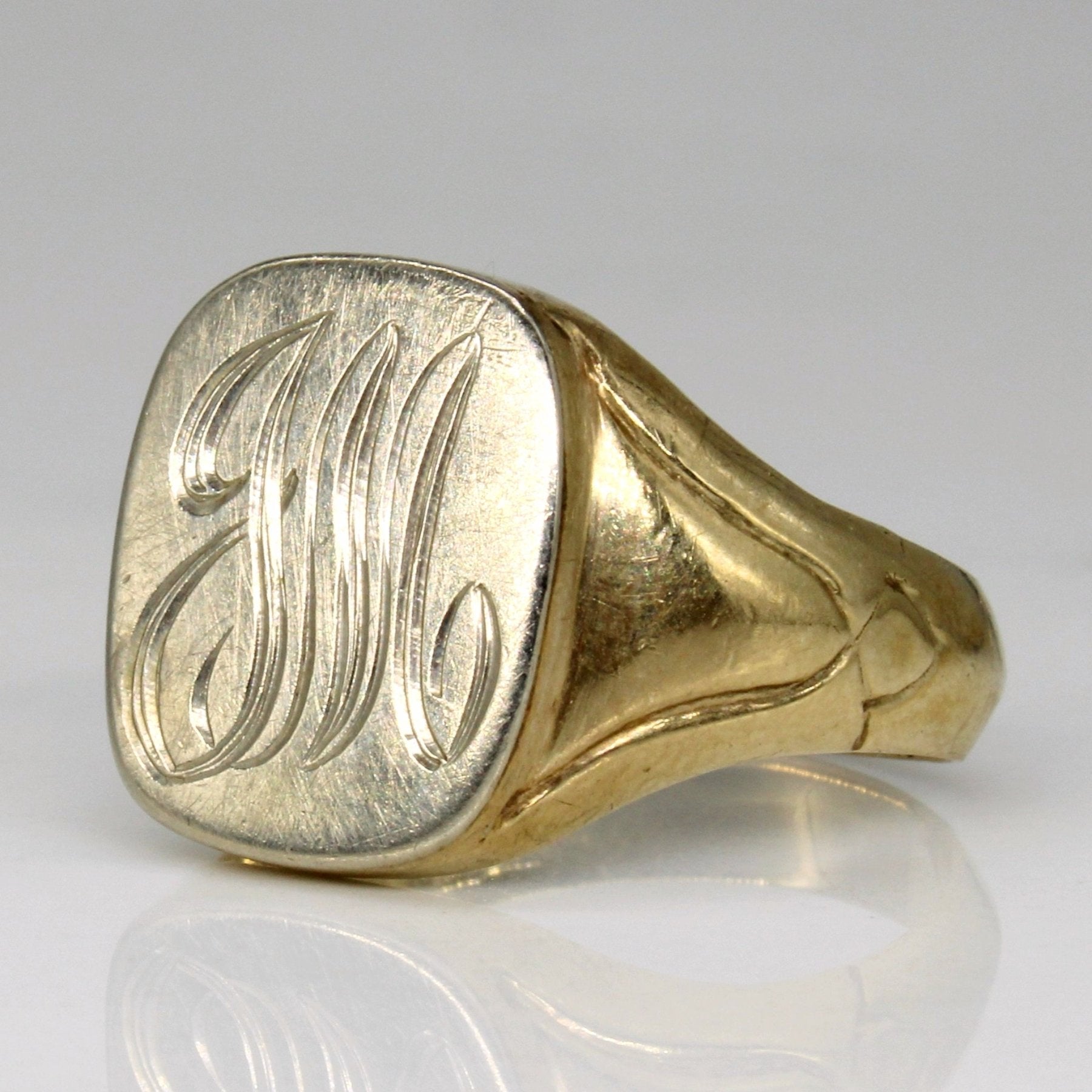 10k Two Tone Gold Signet Ring | SZ 9.25 | - 100 Ways