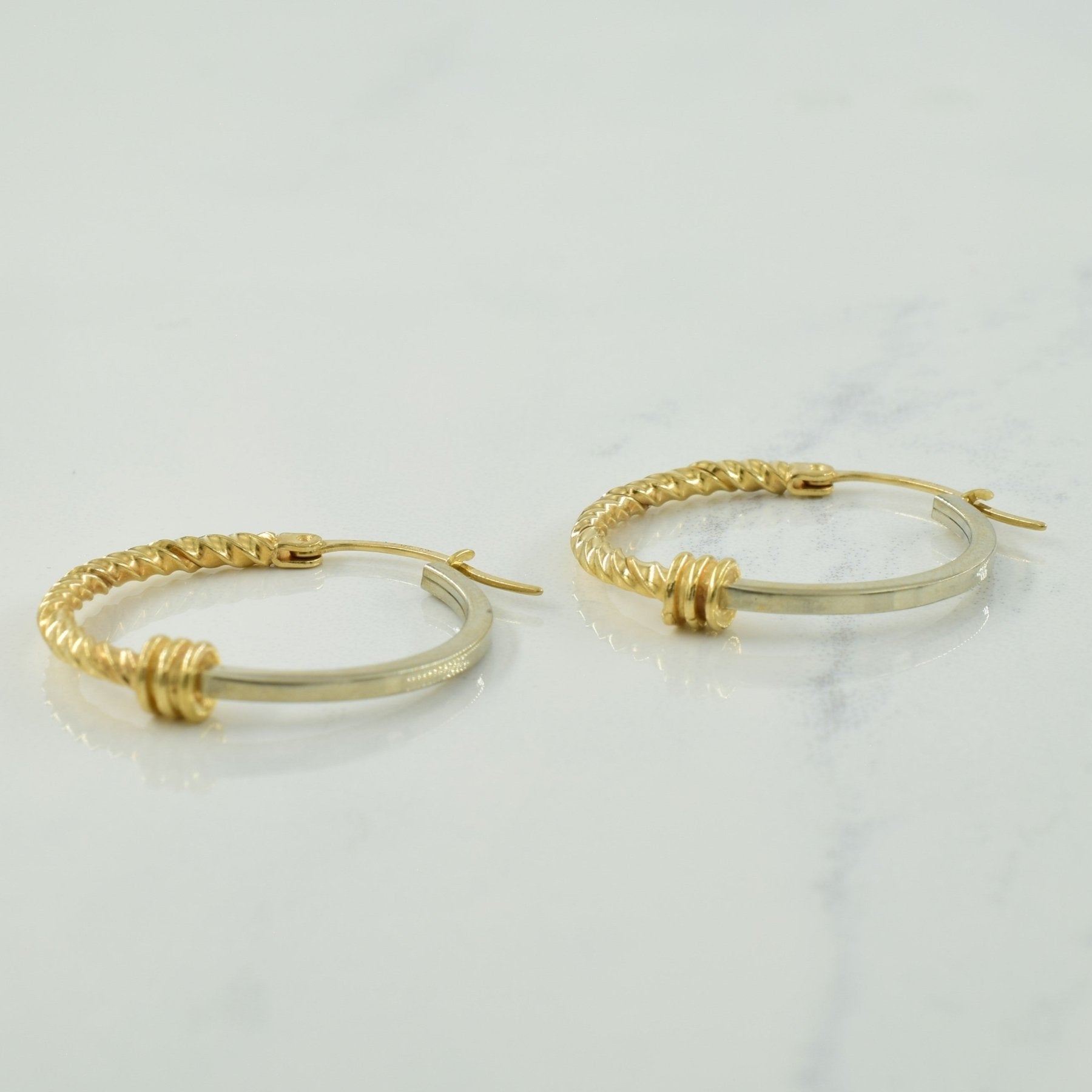 10k Two Tone Hoop Earrings | - 100 Ways