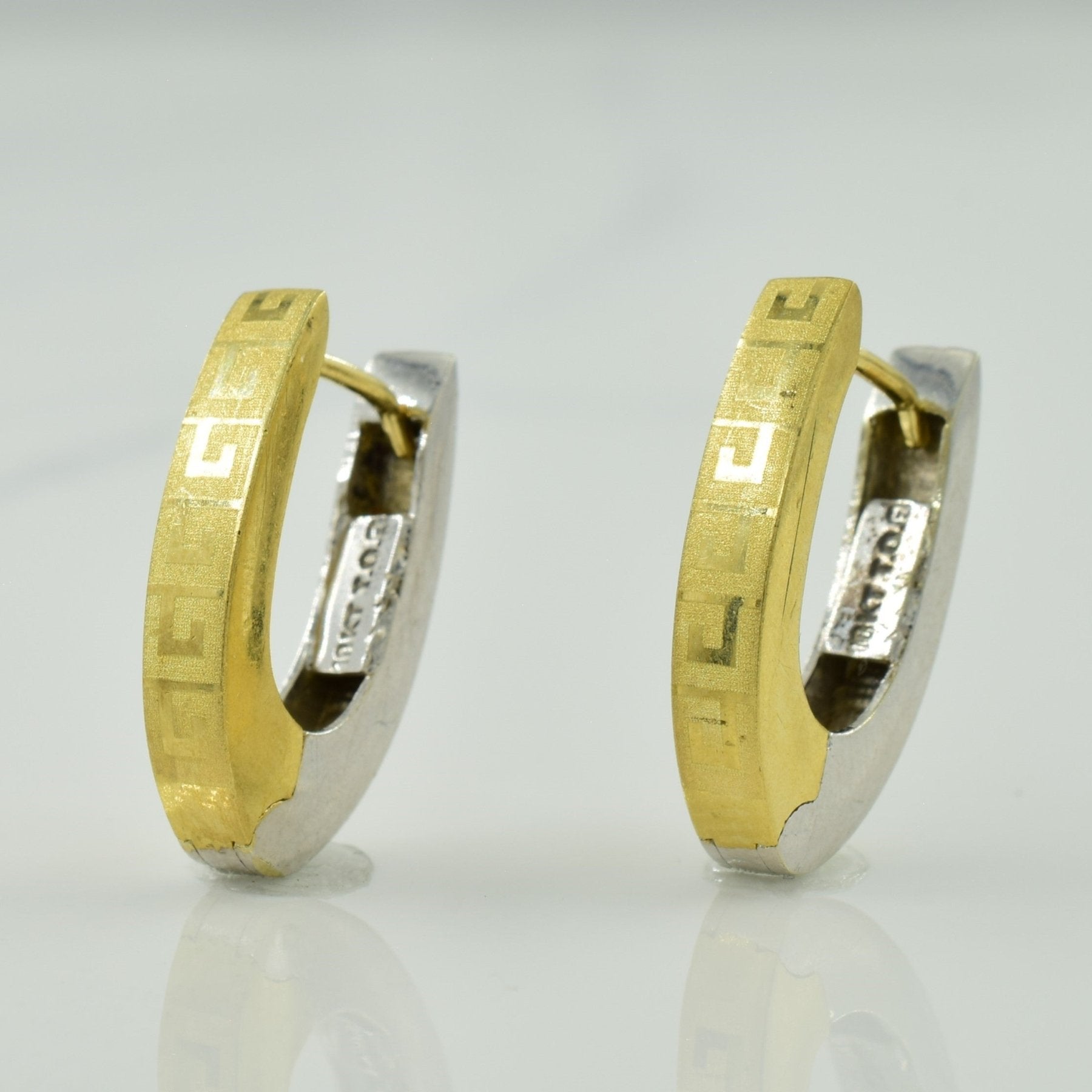 10k Two Tone Huggie Earrings | - 100 Ways