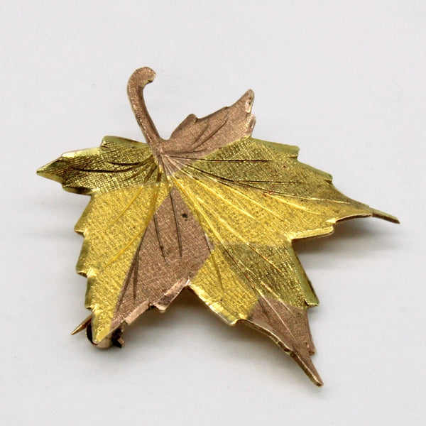 10k Two Tone Maple Leaf Brooch