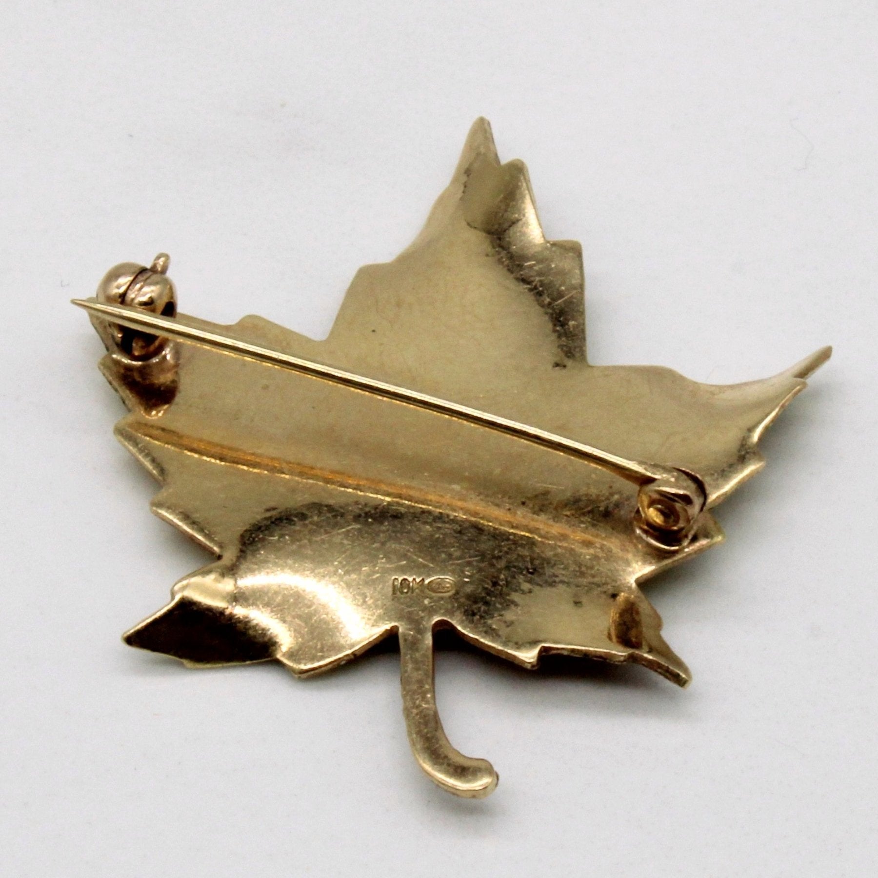 10k Two Tone Maple Leaf Brooch - 100 Ways