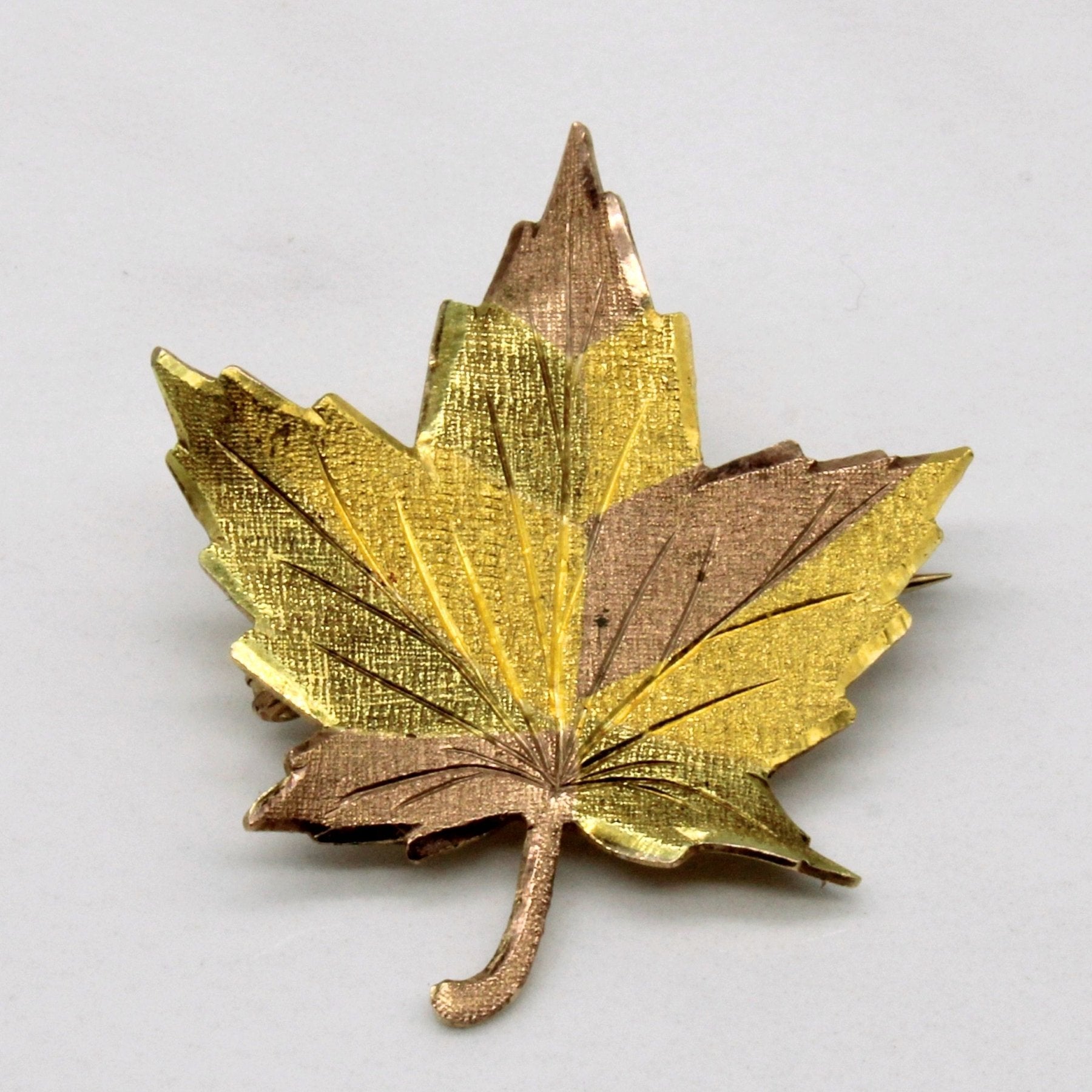 10k Two Tone Maple Leaf Brooch - 100 Ways
