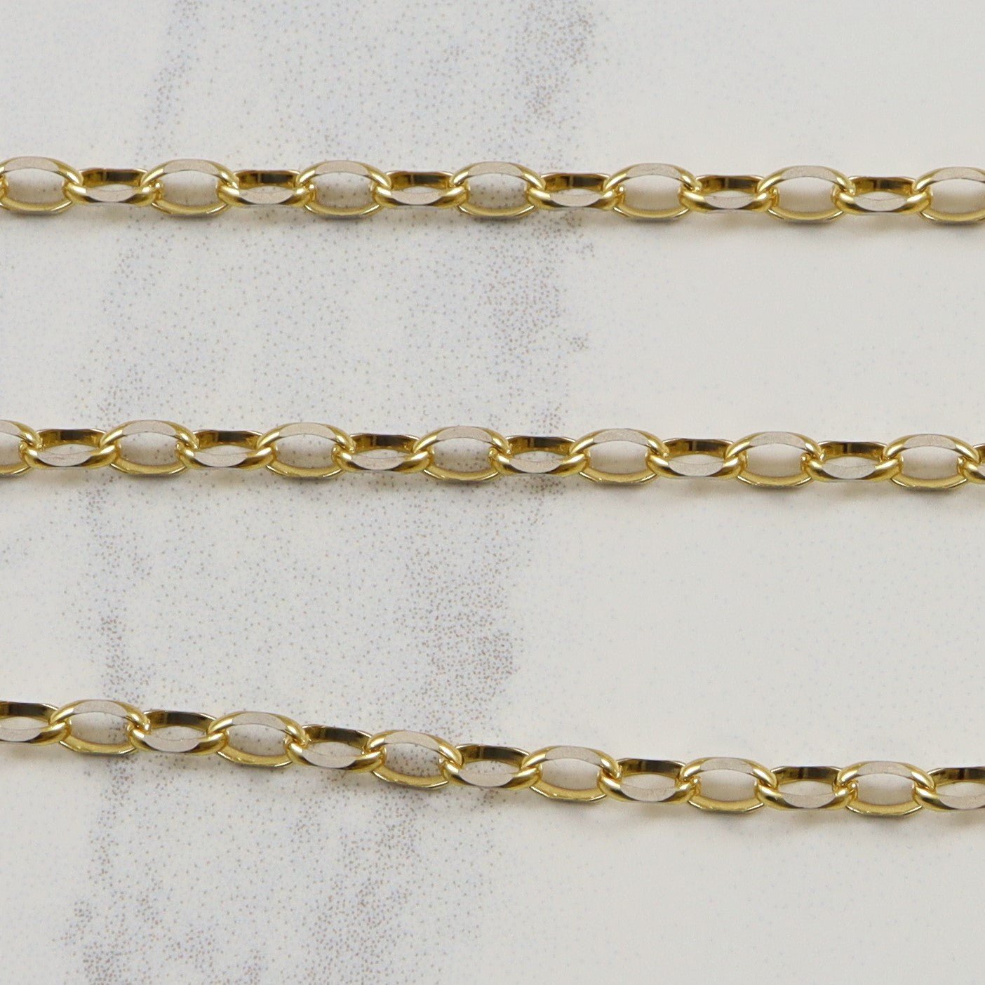 10k Two Tone Oval Rolo Chain | 16