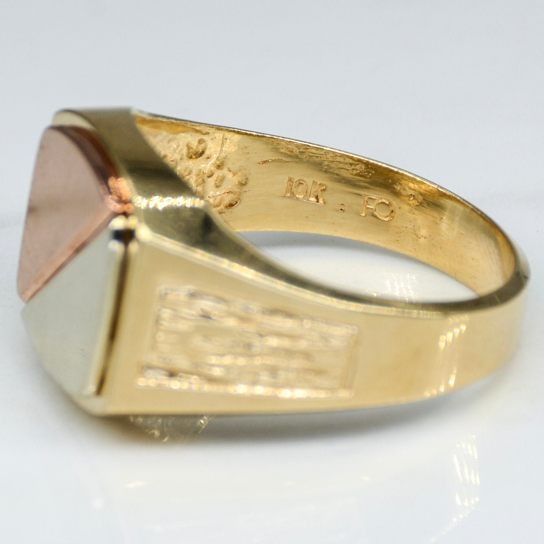 10k Two Tone Signet Ring | SZ 10 | - 100 Ways