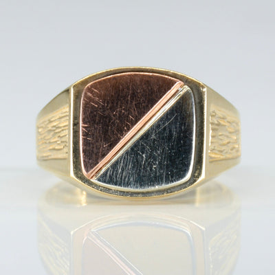 10k Two Tone Signet Ring | SZ 10 |