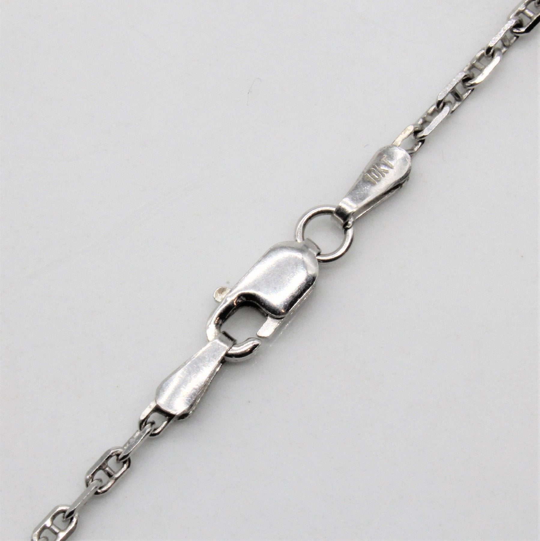 10k White Gold Anchor Chain | 18