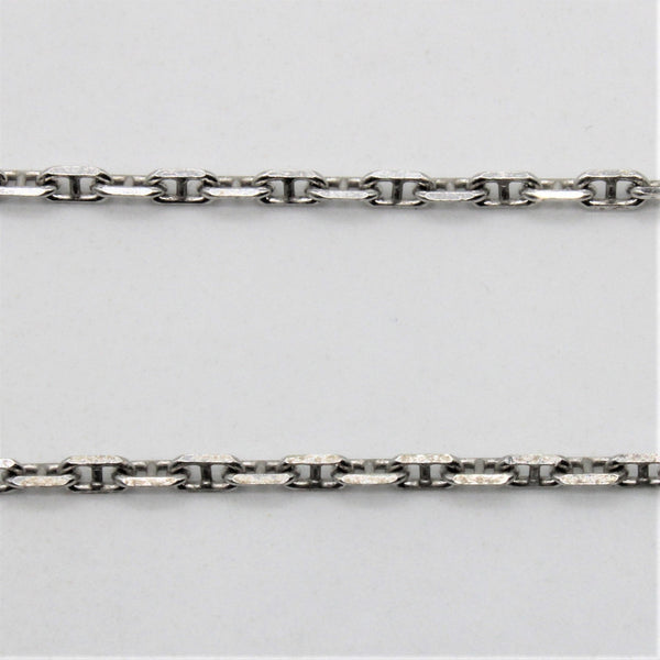 10k White Gold Anchor Chain | 18