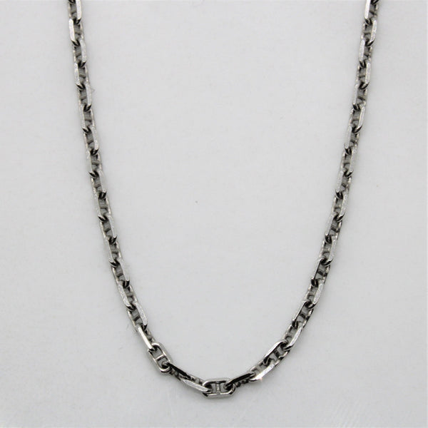 10k White Gold Anchor Chain | 18