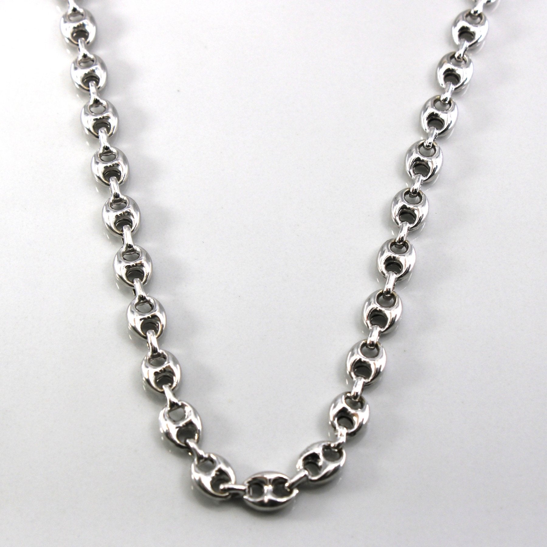 10k White Gold Anchor Chain | 20