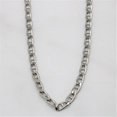 10k White Gold Anchor Chain Necklace | 20