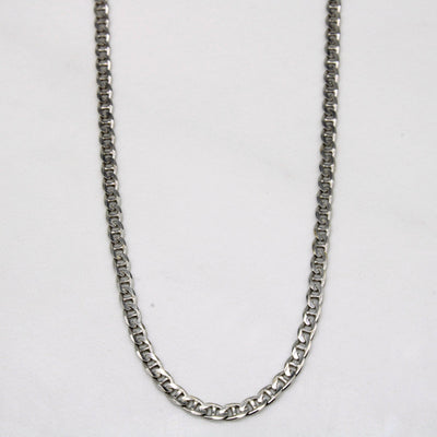 10k White Gold Anchor Link Chain | 16