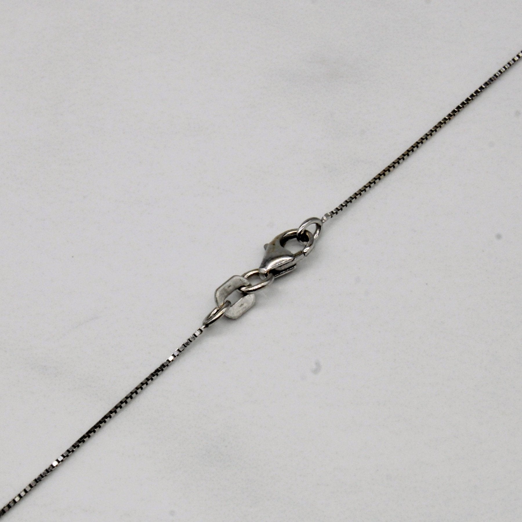 10k White Gold and Diamond Cross Pendant & Box Chain Necklace | 18" | 0.08ctw - 100 Ways