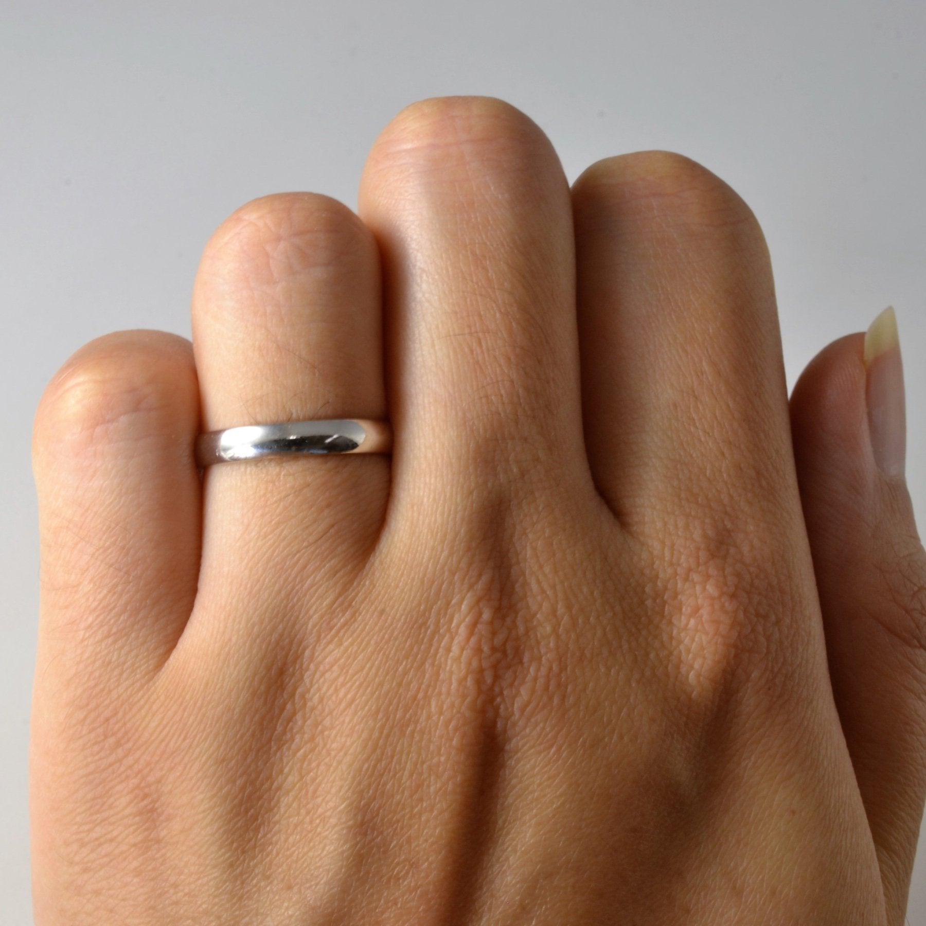 10k White Gold Band | SZ 5.75 | - 100 Ways