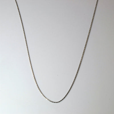 10k White Gold Bar Chain | 16