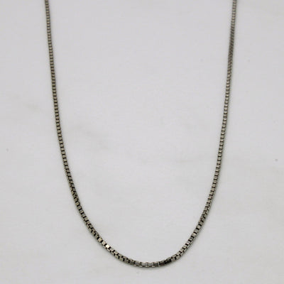 10k White Gold Box Link Chain | 18