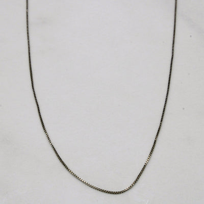 10k White Gold Box Link Chain | 18