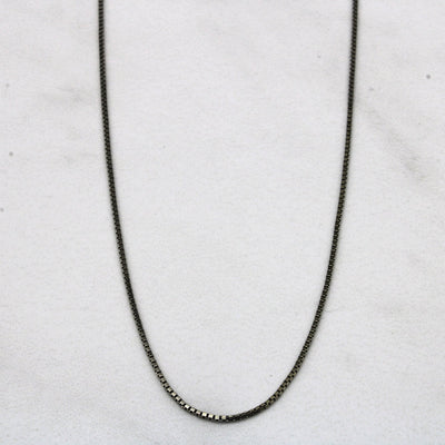 10k White Gold Box Link Chain | 18