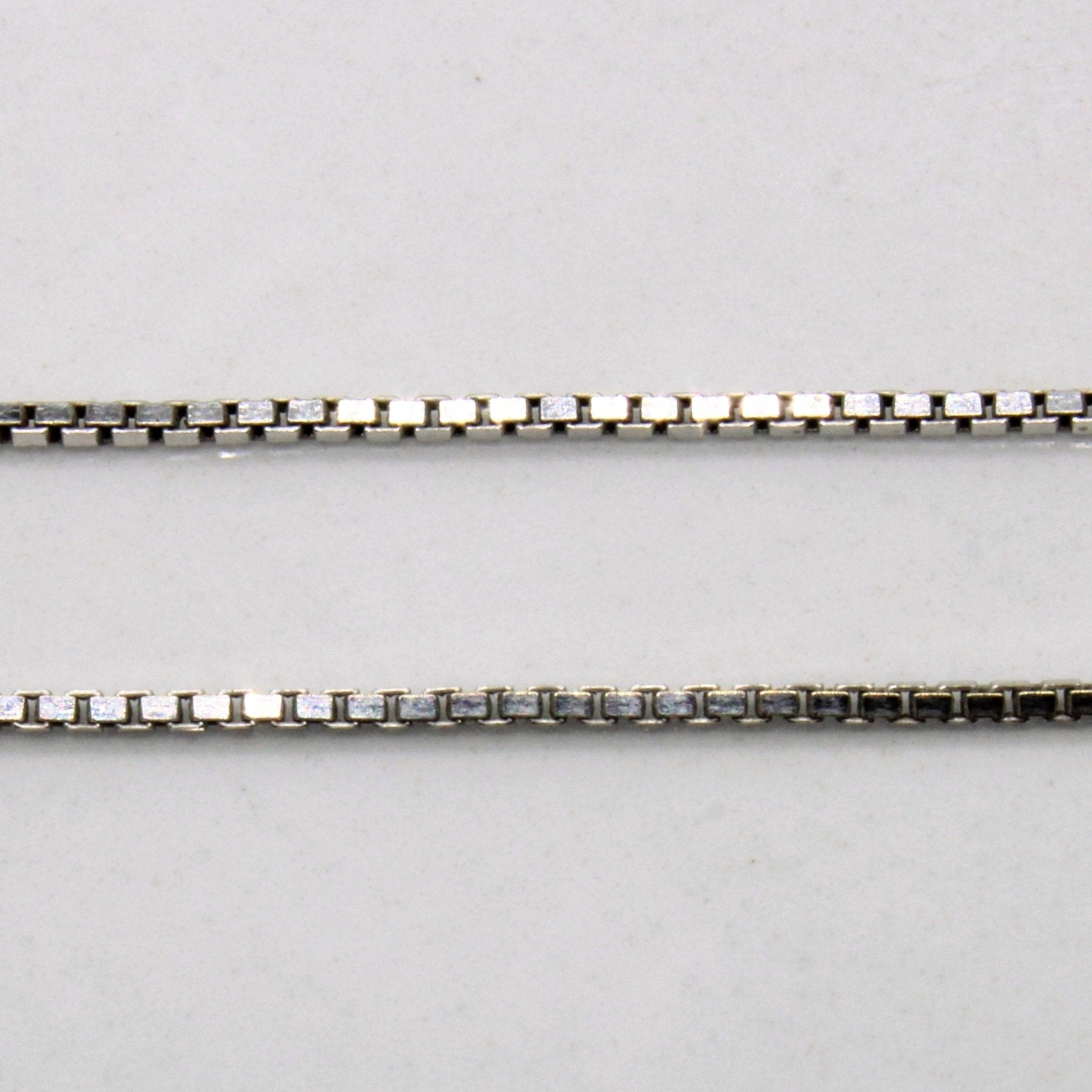 10k White Gold Box Link Chain | 20" | - 100 Ways