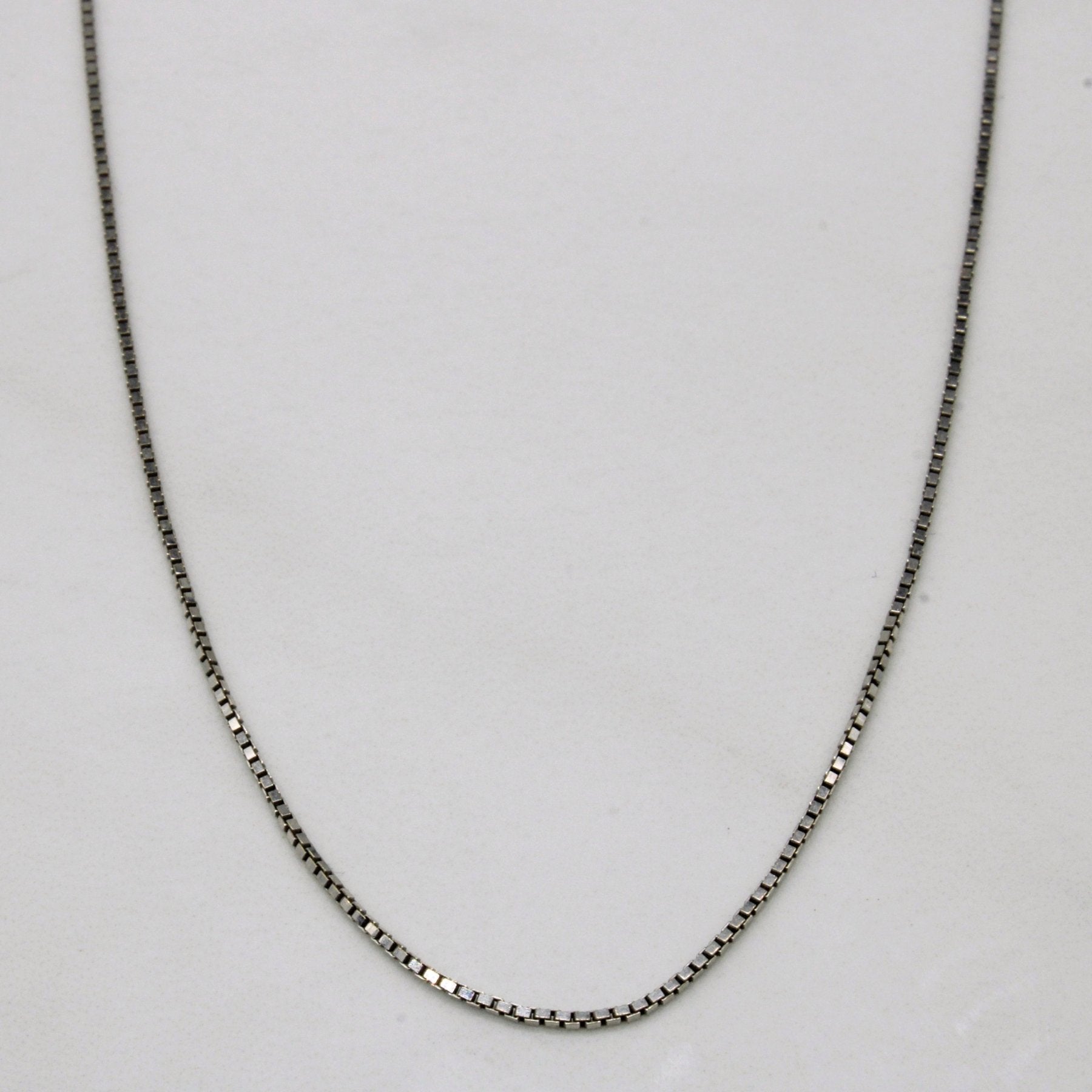 10k White Gold Box Link Chain | 20" | - 100 Ways