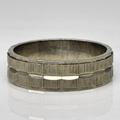 10k White Gold Brushed Pattern Ring | SZ 8.5 |