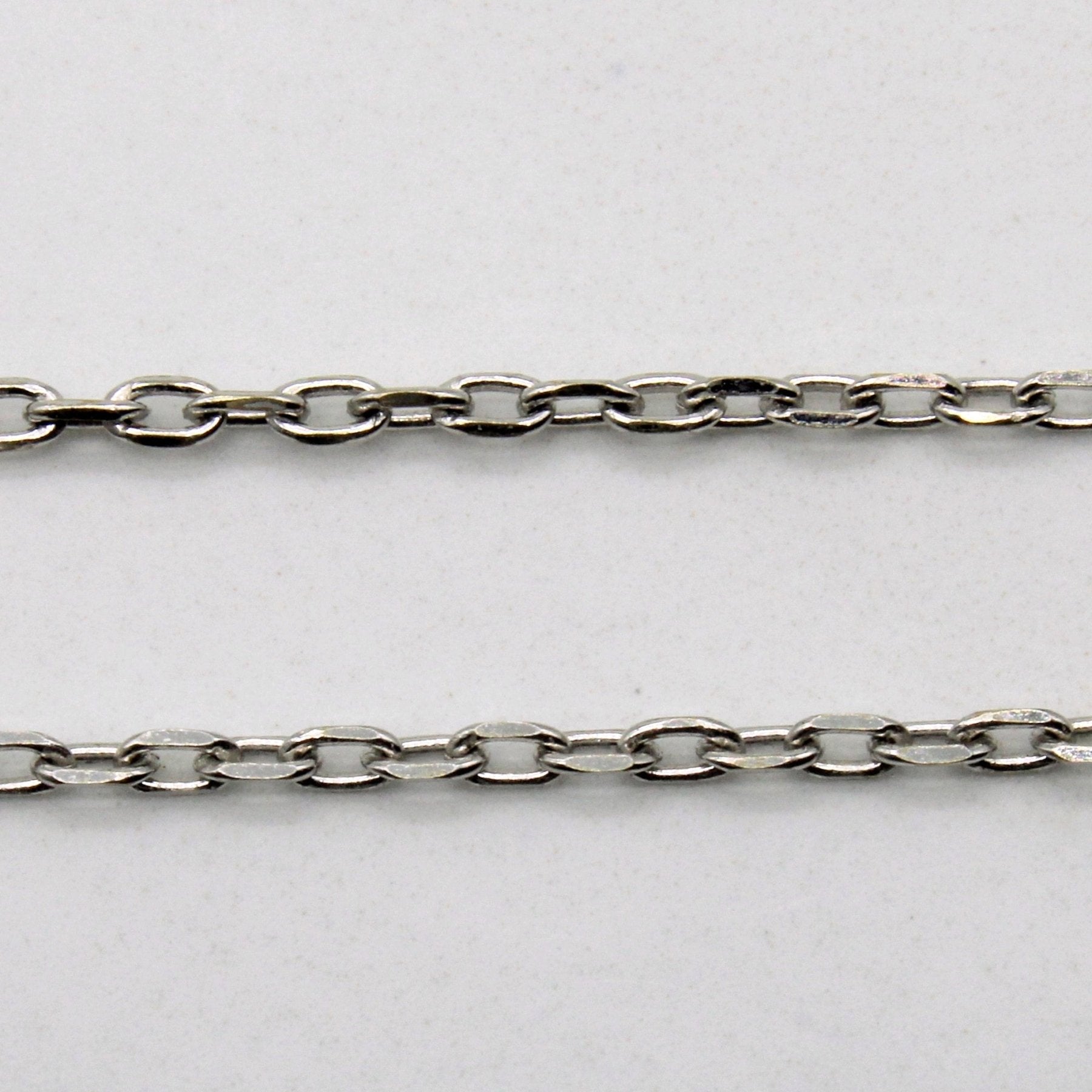 10k White Gold Cable Chain | 20