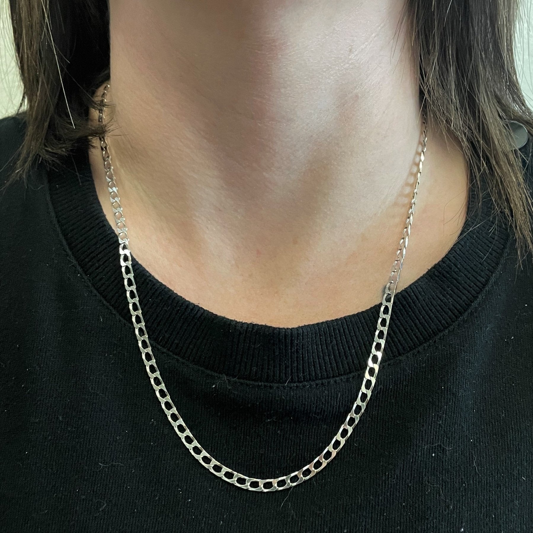 10k White Gold Curb Chain | 20" | - 100 Ways